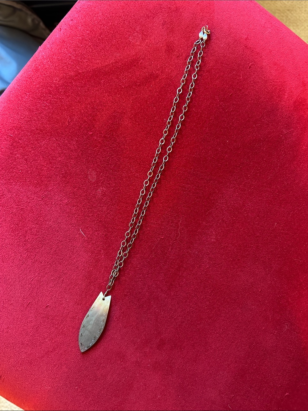 Delicate Surf Board Pendant Mother of Pearl Necklace - Women's Jewelry
